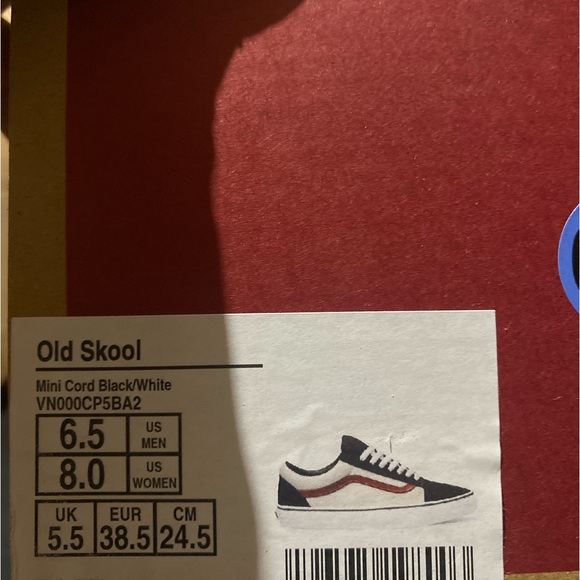 Vans Old Skool Mini Cord Unisex Sneakers - Black/White; - Picture 9 of 10